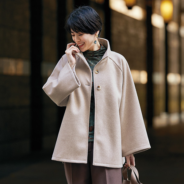 さらりと纏うポンチョ風コート | 京都通販ミセスのファッション館・本店