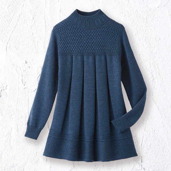 編み地切替えAラインセーター / 大きいサイズ M LL 4L | 京都通販 