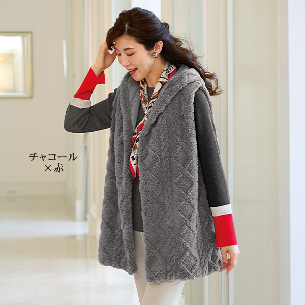 袖配色使い総針ニットプルオーバー | 京都通販ミセスのファッション館