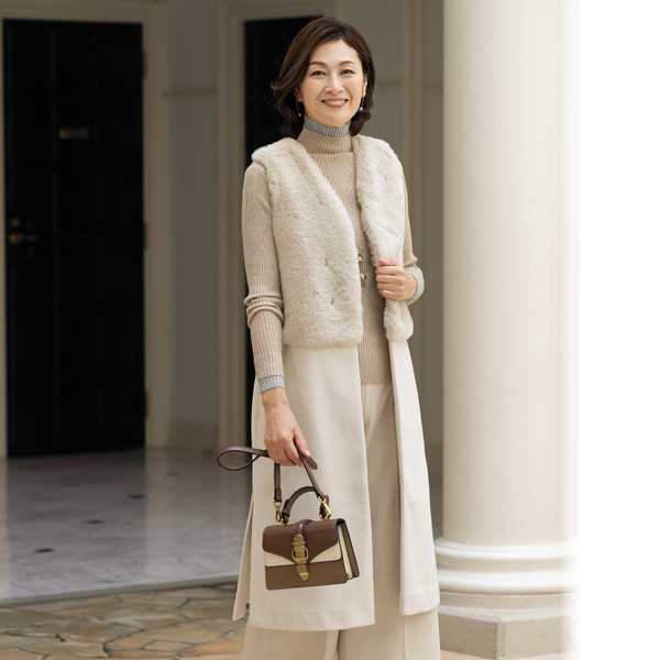 エコファー切替えロングベスト | 京都通販ミセスのファッション館・本店