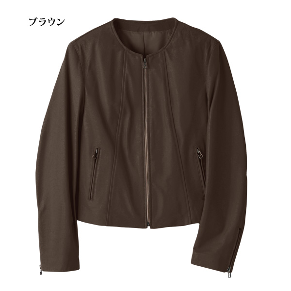 ラム革ノーカラージャケット | 京都通販ミセスのファッション館・本店