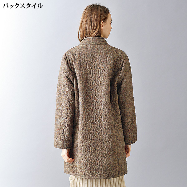 裏ボア花柄キルトロングジャケット | 京都通販ミセスのファッション館