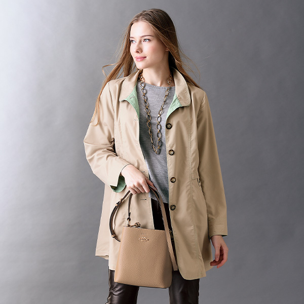 配色使い2枚衿コート | 京都通販ミセスのファッション館・本店