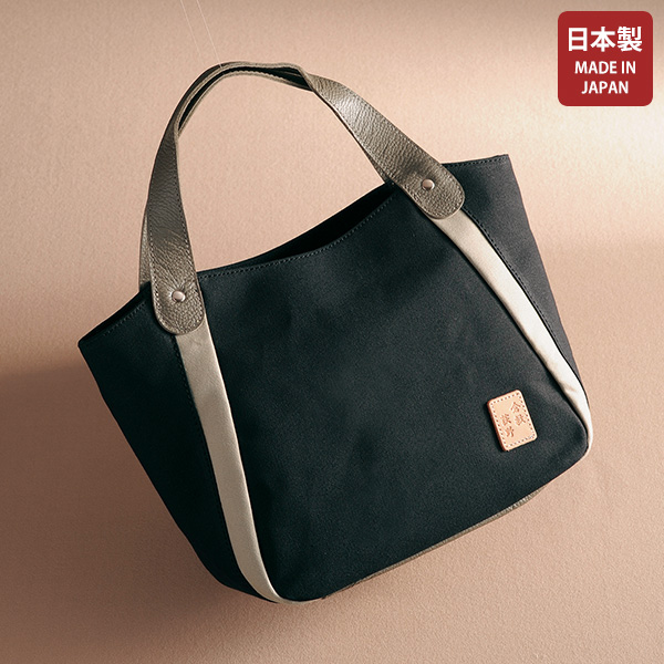 姫路レザー付属使用倉敷産帆布手提げバッグ | 京都通販ミセスの
