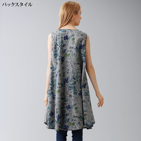ボタニカルプリントフレアワンピース | 京都通販ミセスのファッション