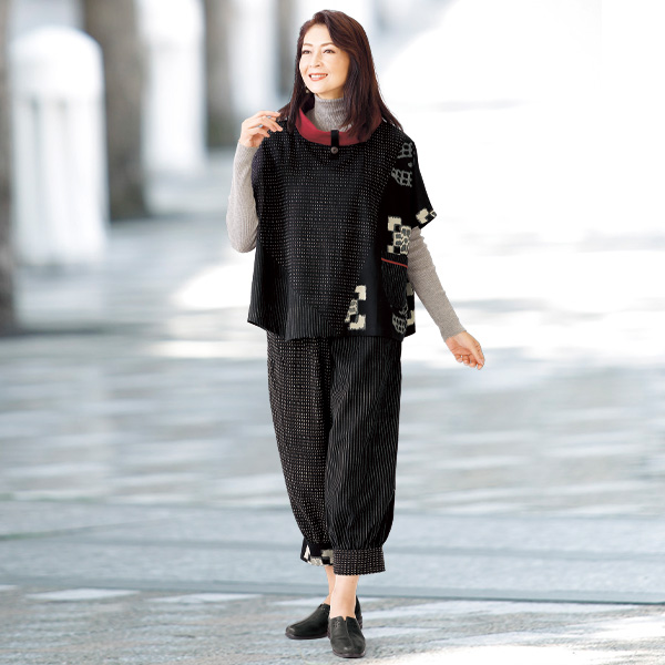 雪ん子絣プリントリラックスパンツ◎ | 京都通販ミセスのファッション