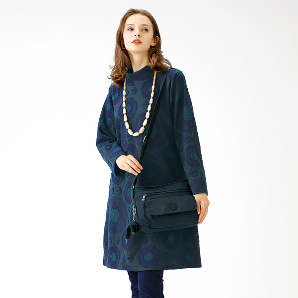 ふくれジャカード ハイネックチュニックワンピース◎ | 京都通販ミセス